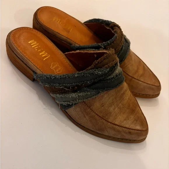 Mi.iM Tan Women’s 7.5 Slip-On Mules Made w Leather - Picture 4 of 7